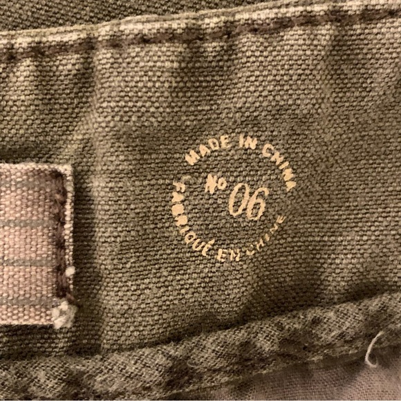 Anthropologie Daughters of the Liberation Olive Green Linen Cotton Blend Shorts - Picture 4 of 6